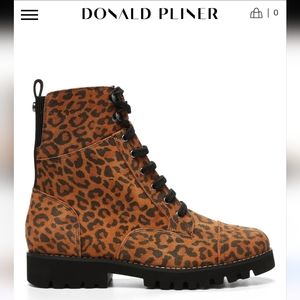 Donald Pliner Ease Lace-up Leopard Print Boots Sz 8 *NWOT* MSRP $278